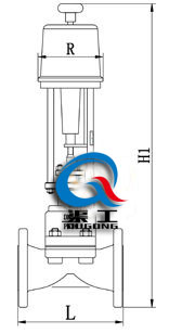電動隔膜調(diào)節(jié)閥配PSL執(zhí)行器外形尺寸圖
